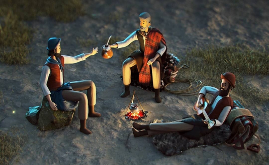 Ronda de gauchos, compartiendo un mate