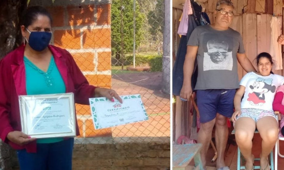 Luciana, junto a su familia.