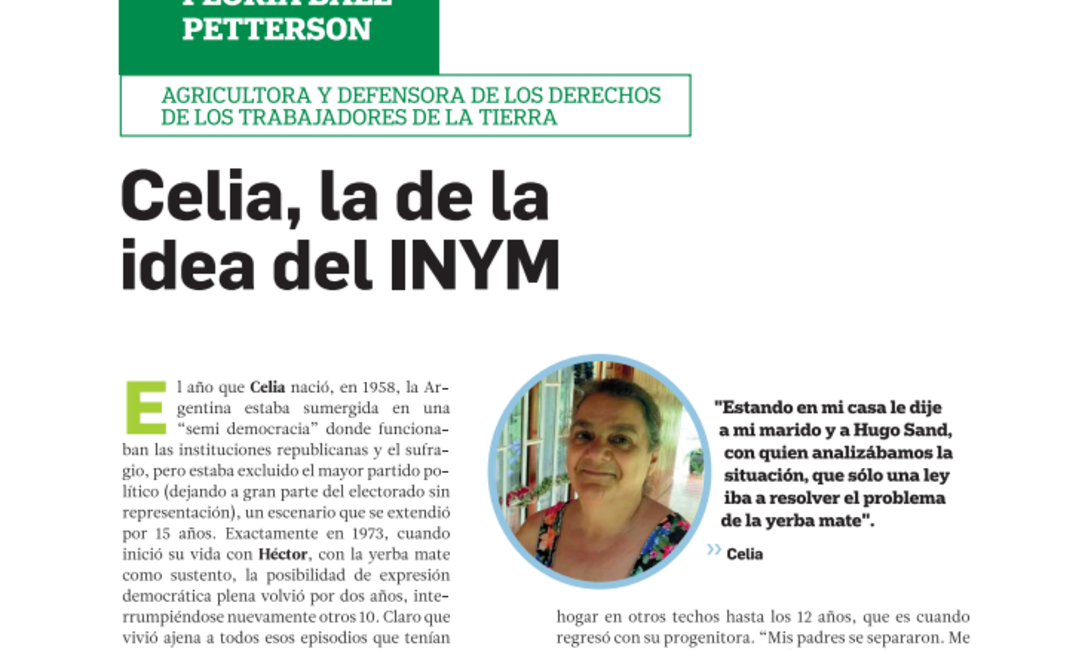 Celia es una de las protagonistas de nuestra revista institucional Bien Nuestro Nº35. Celia es una de las protagonistas de nuestra revista institucional Bien Nuestro Nº35.