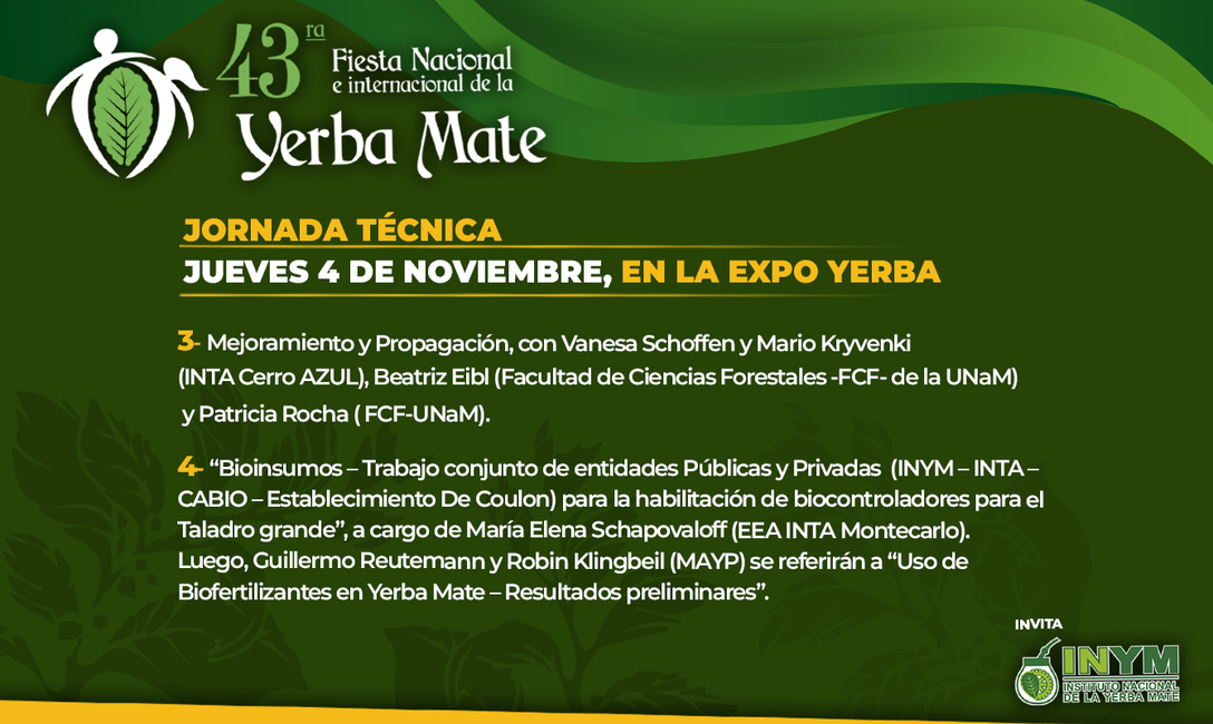Imagen de La Fiesta de la Yerba Mate, este año con dos jornadas dedicadas al cultivo Imagen de La Fiesta de la Yerba Mate, este año con dos jornadas dedicadas al cultivo