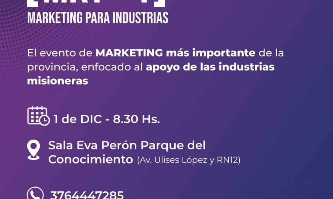 Imagen de Con apoyo del INYM, el 1º de diciembre se desarrollará “Marketing para Industrias” Imagen de Con apoyo del INYM, el 1º de diciembre se desarrollará “Marketing para Industrias”