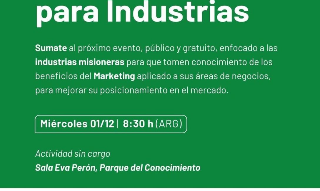 Imagen de Jornada de Marketing para Industrias, con apoyo del INYM Imagen de Jornada de Marketing para Industrias, con apoyo del INYM