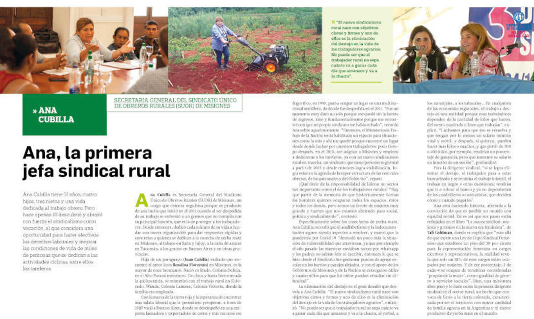 Imagen de Ana, la primera jefa sindical rural Imagen de Ana, la primera jefa sindical rural
