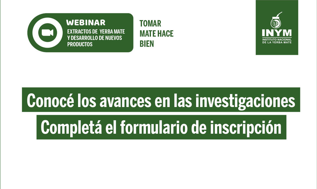 Imagen de Extractos de yerba mate y desarrollo de nuevos productos, tema del próximo seminario en línea Imagen de Extractos de yerba mate y desarrollo de nuevos productos, tema del próximo seminario en línea