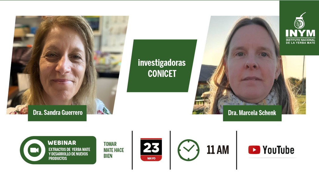Imagen de Extractos de yerba mate y desarrollo de nuevos productos, tema del próximo seminario en línea Imagen de Extractos de yerba mate y desarrollo de nuevos productos, tema del próximo seminario en línea
