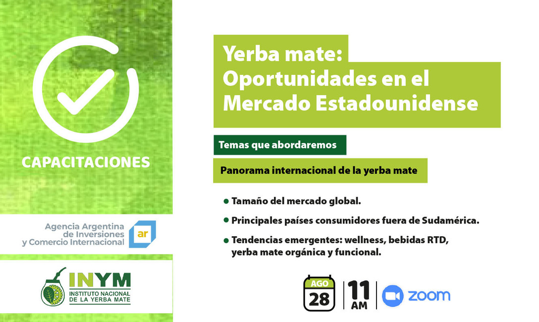 Imagen de Webinar “Yerba mate: oportunidades en el mercado estadounidense” Imagen de Webinar “Yerba mate: oportunidades en el mercado estadounidense”