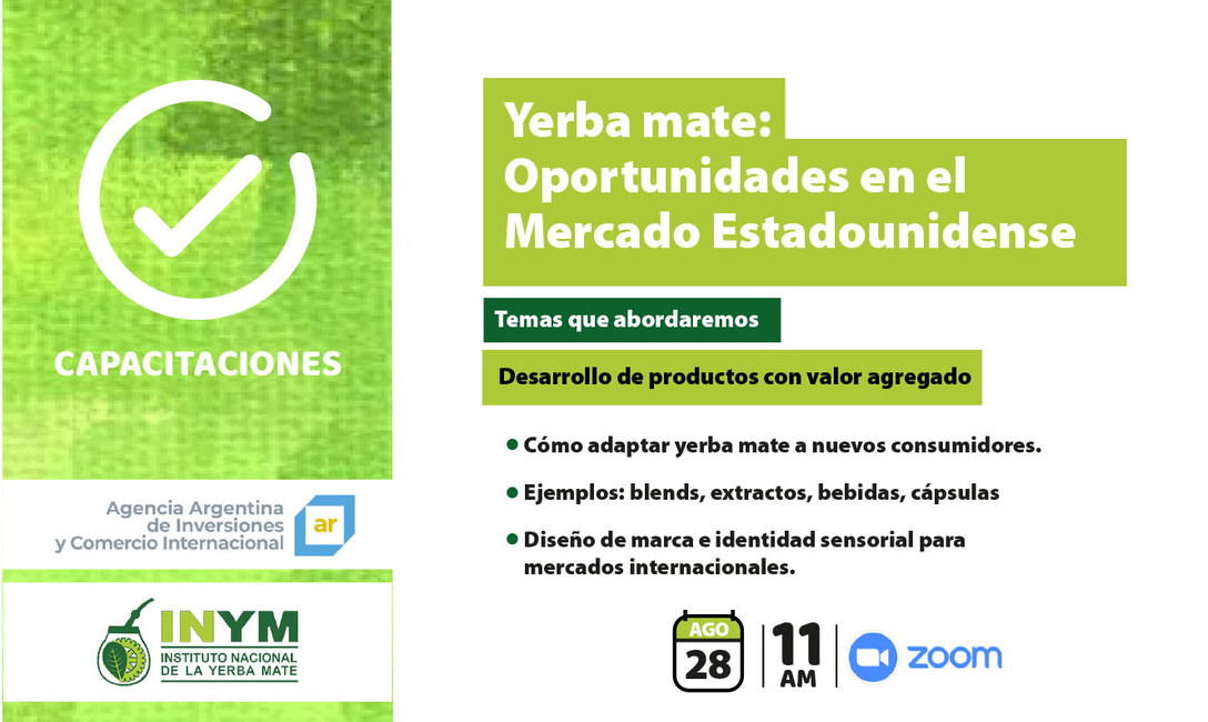 Imagen de Webinar “Yerba mate: oportunidades en el mercado estadounidense” Imagen de Webinar “Yerba mate: oportunidades en el mercado estadounidense”