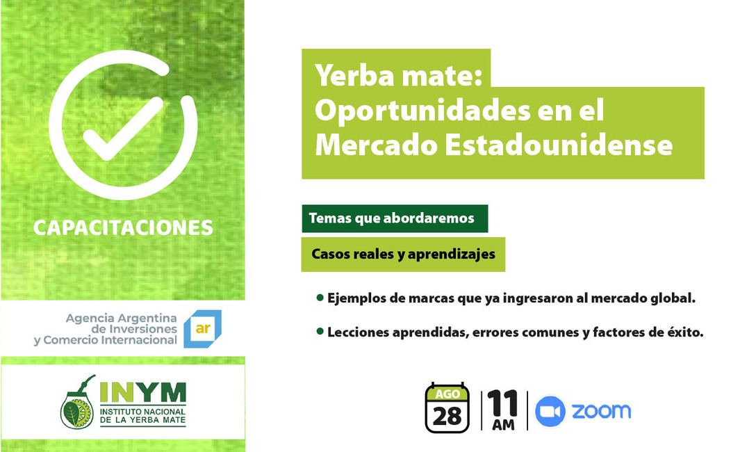 Imagen de Webinar “Yerba mate: oportunidades en el mercado estadounidense” Imagen de Webinar “Yerba mate: oportunidades en el mercado estadounidense”